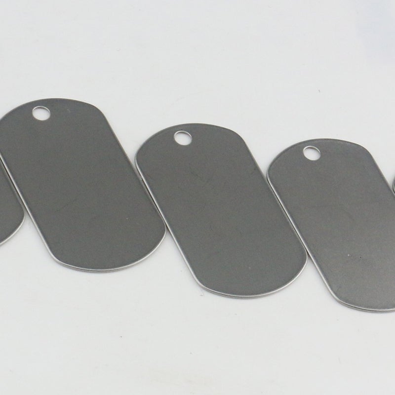 Tinsow 100PCS Blank Bulk Dog Tags for Stamping Engraving Shiny Stainless Steel Military Rolled Edge Backing Dog Tags for Doggies Engraved - Image 5